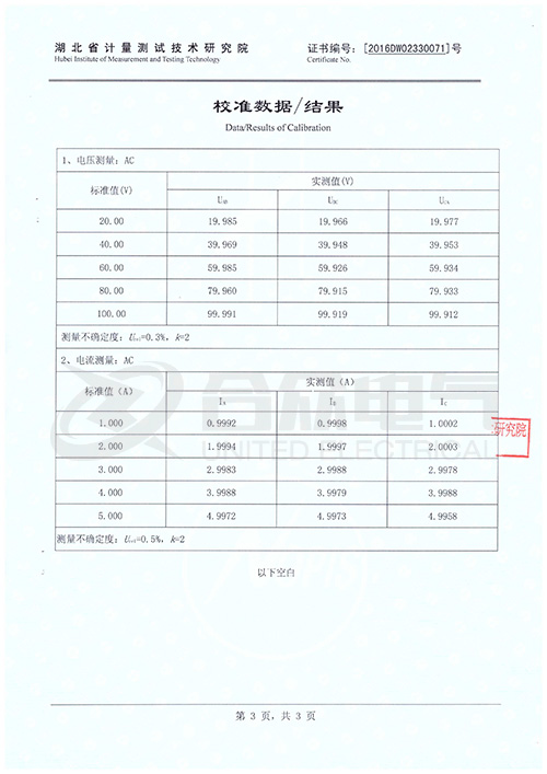 變壓器綜合測試儀證書 變壓器綜合測試儀證書